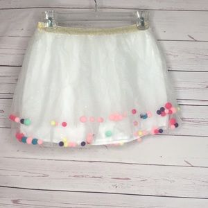 Girls Skirt Tulle Sparkly PomPoms Size XL